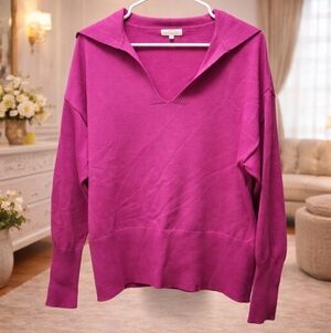 Easel  Small V-Neck Sweater - Vibrant Purple